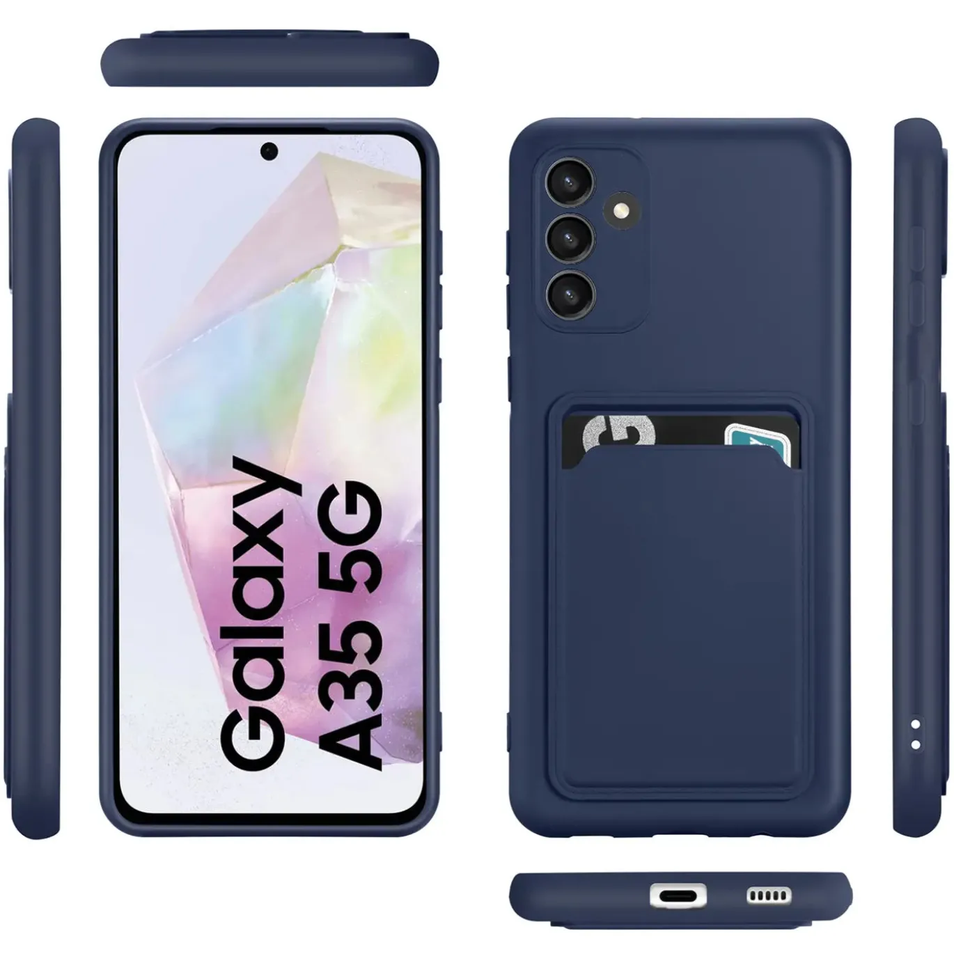 Samsung Galaxy A35 5G - Silikonhülle mit Kartenfach & Kameraschutz