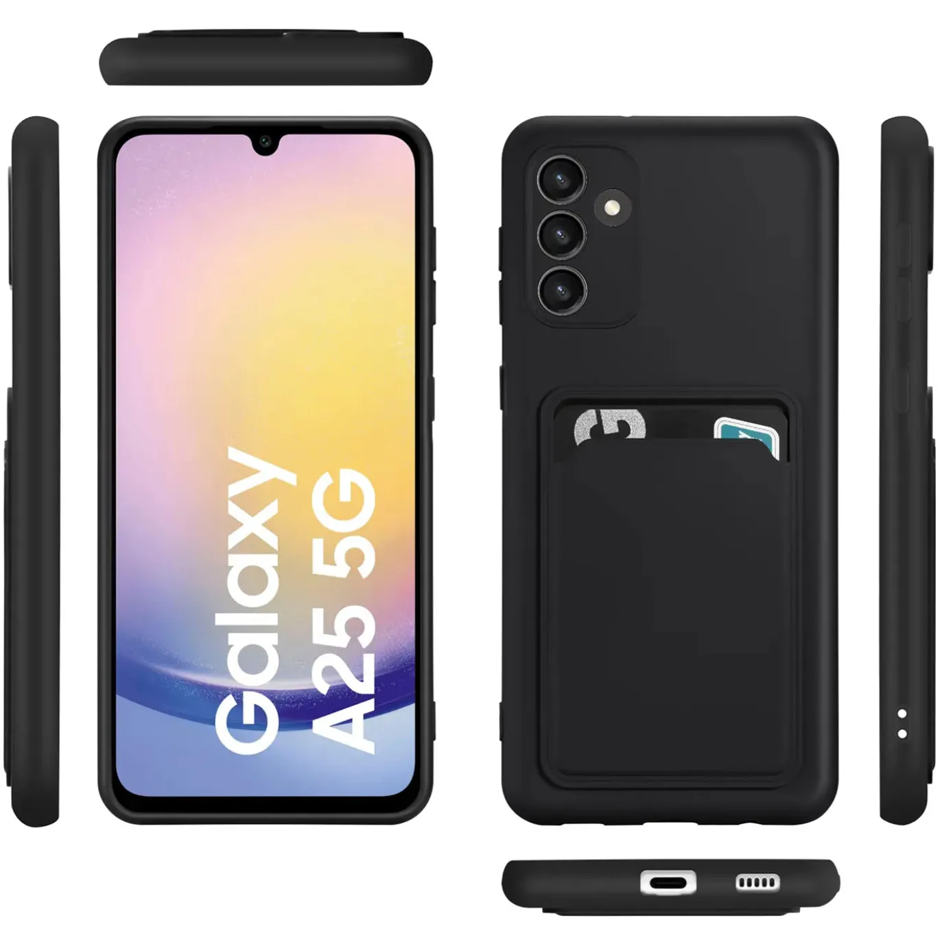 Samsung Galaxy A25 5G - Silikonhülle mit Kartenfach & Kameraschutz