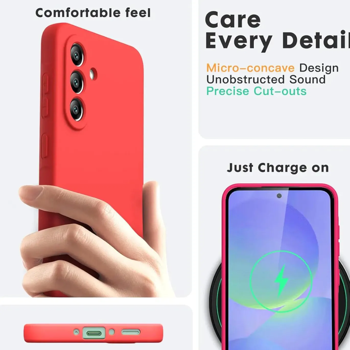 Samsung Galaxy A56 5G - Silikon Case mit Mikrofaser-Innenseite