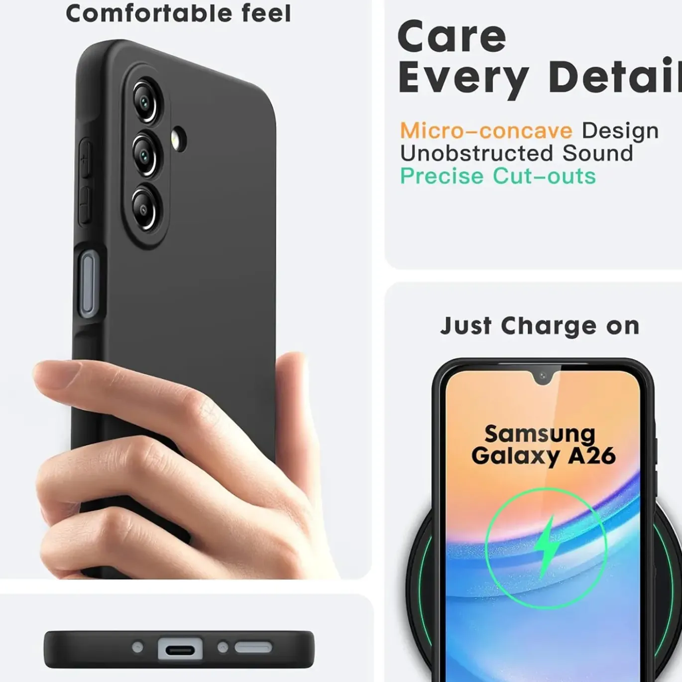 Samsung Galaxy A17 5G - Silikon Case mit Mikrofaser-Innenseite