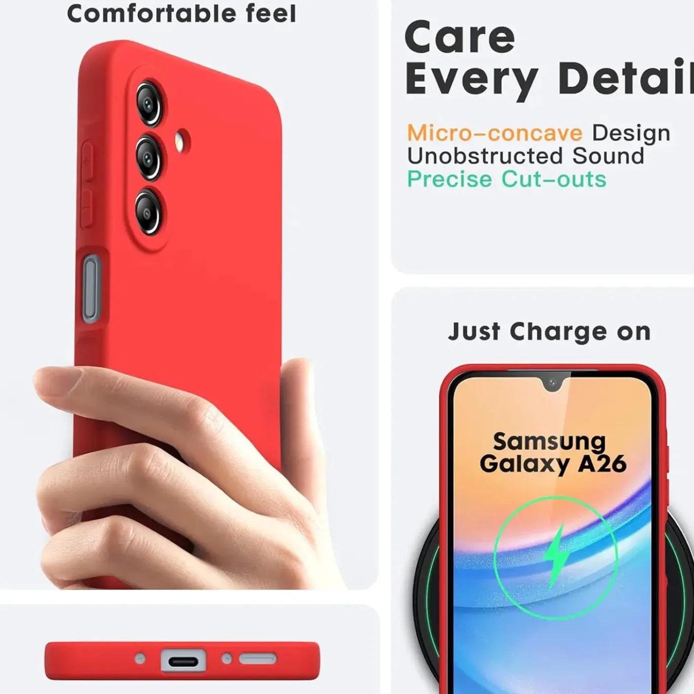 Samsung Galaxy A17 5G - Silikon Case mit Mikrofaser-Innenseite