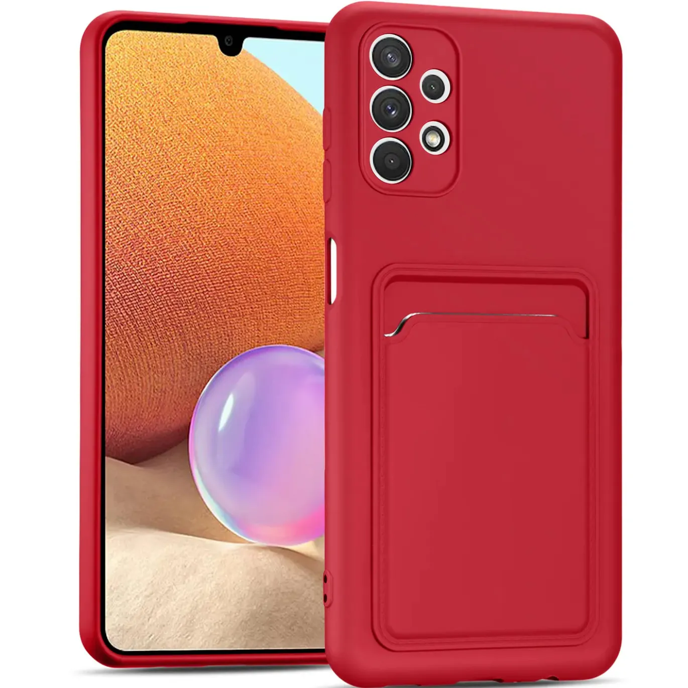 Samsung Galaxy A32 5G - Silikonhülle mit Kartenfach & Kameraschutz
