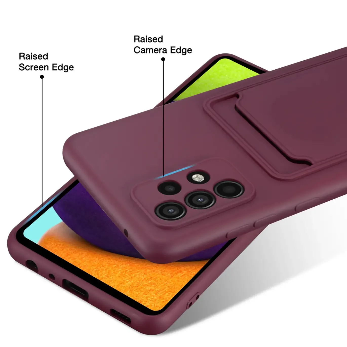 Samsung Galaxy A23 5G - Silikonhülle mit Kartenfach & Kameraschutz