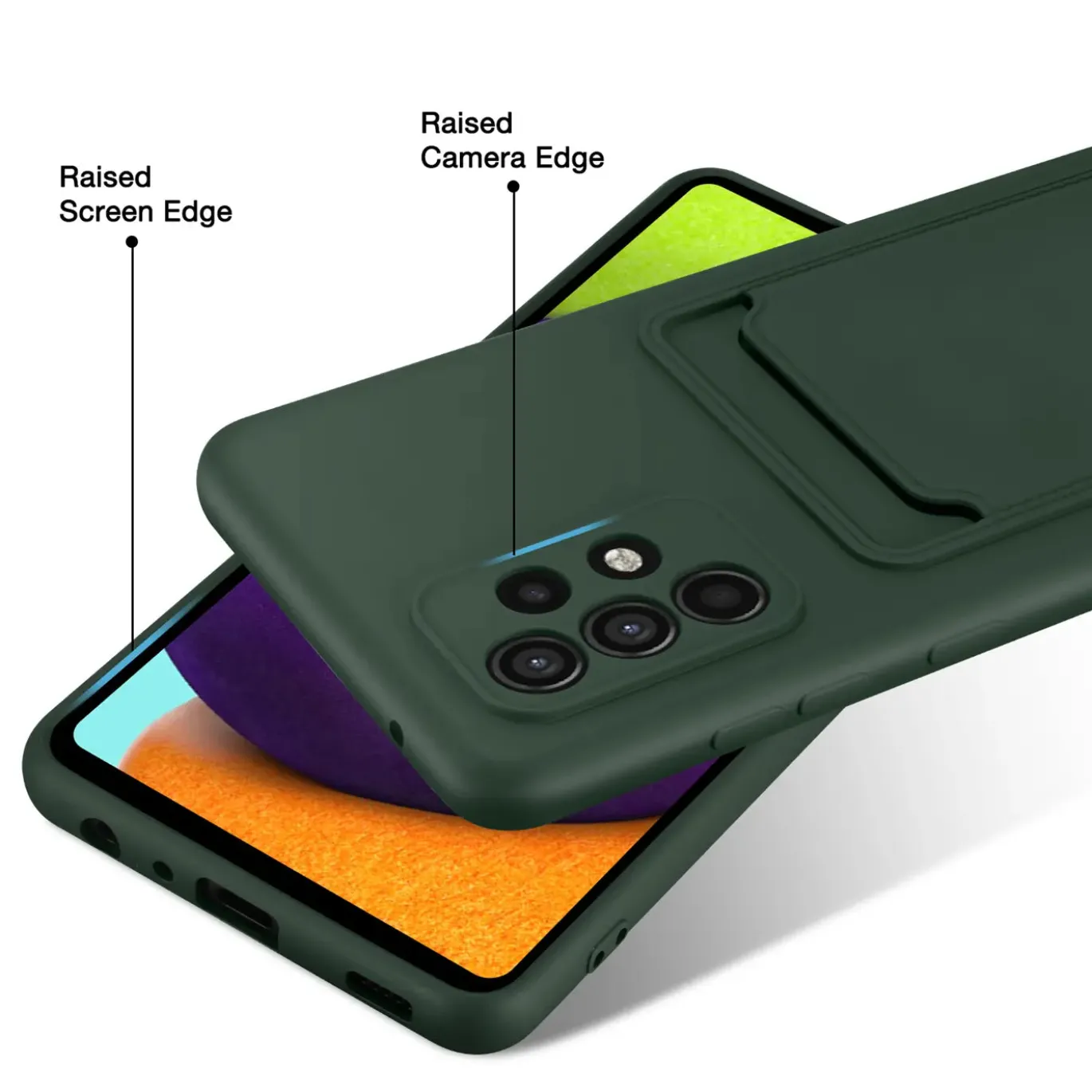 Samsung Galaxy A23 5G - Silikonhülle mit Kartenfach & Kameraschutz