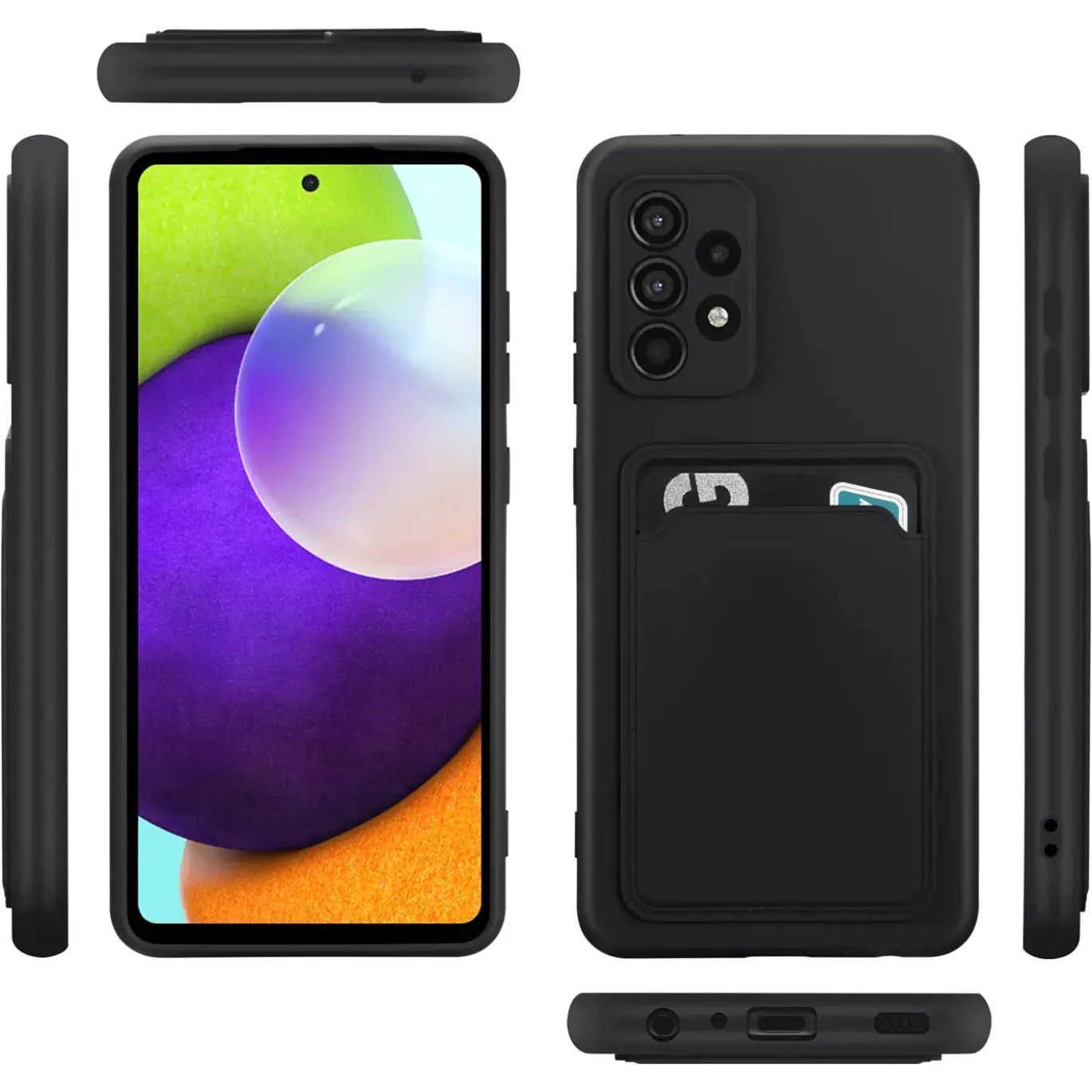 Samsung Galaxy A23 5G - Silikonhülle mit Kartenfach & Kameraschutz