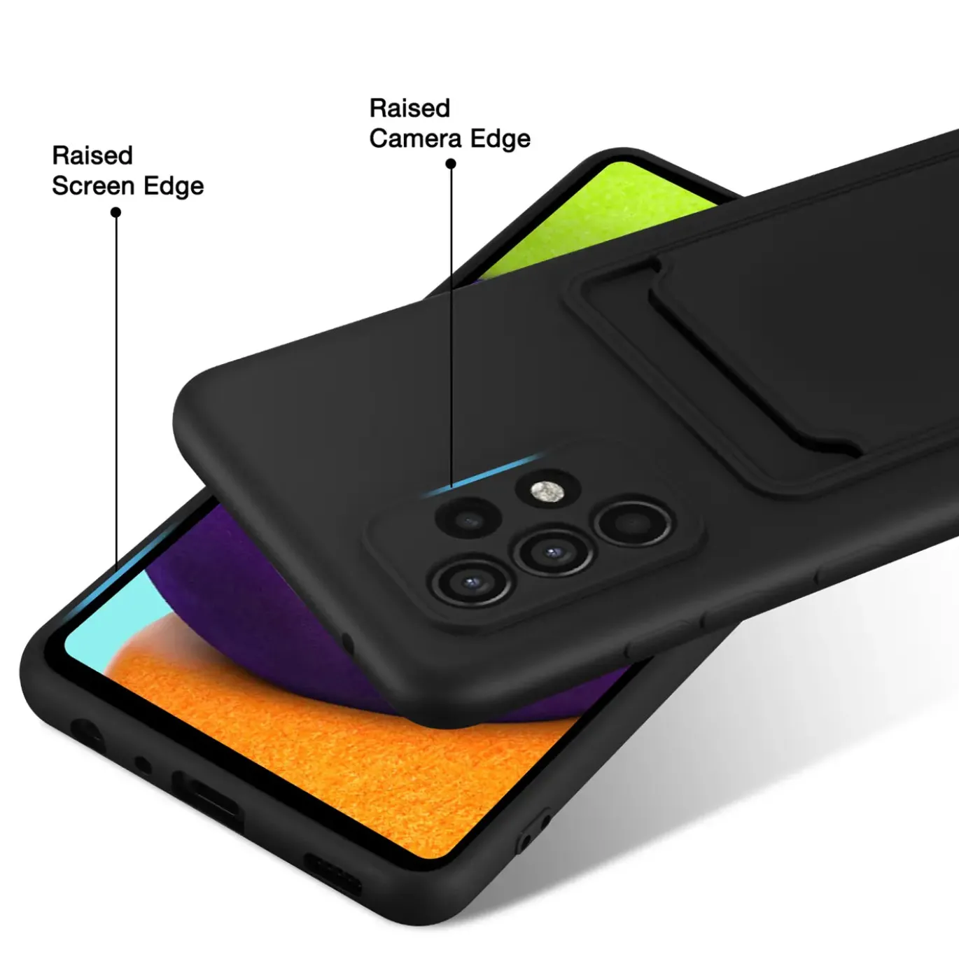 Samsung Galaxy A23 5G - Silikonhülle mit Kartenfach & Kameraschutz