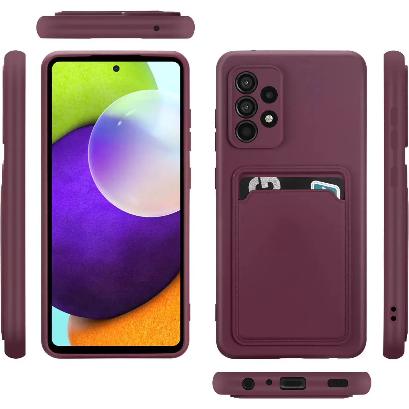 Samsung Galaxy A23 5G - Silikonhülle mit Kartenfach & Kameraschutz