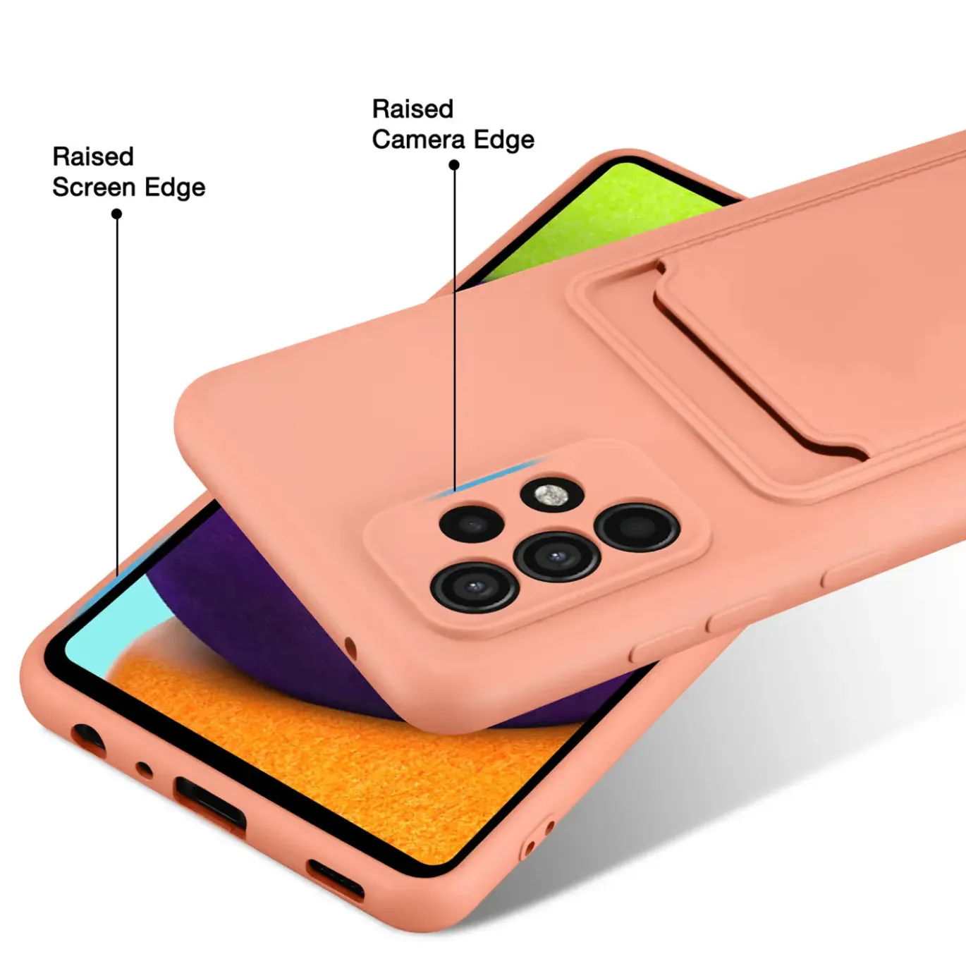 Samsung Galaxy A53 5G - Silikonhülle mit Kartenfach & Kameraschutz