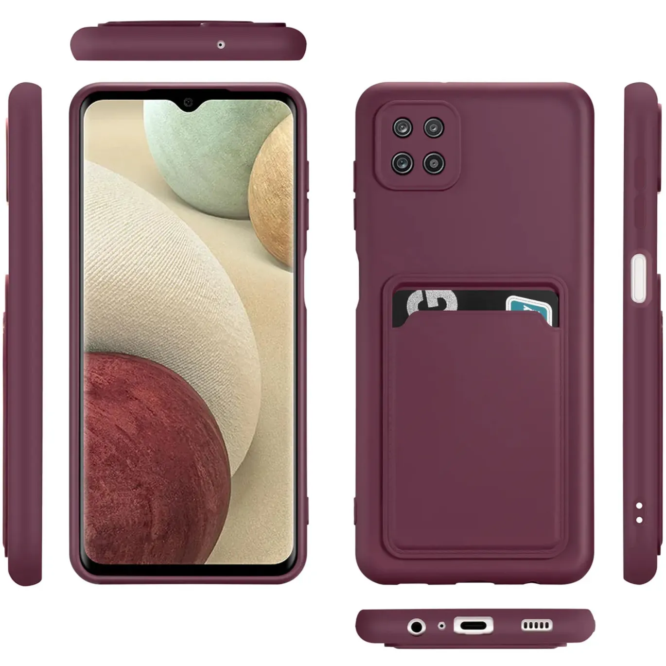 Samsung Galaxy A22 5G - Silikonhülle mit Kartenfach & Kameraschutz