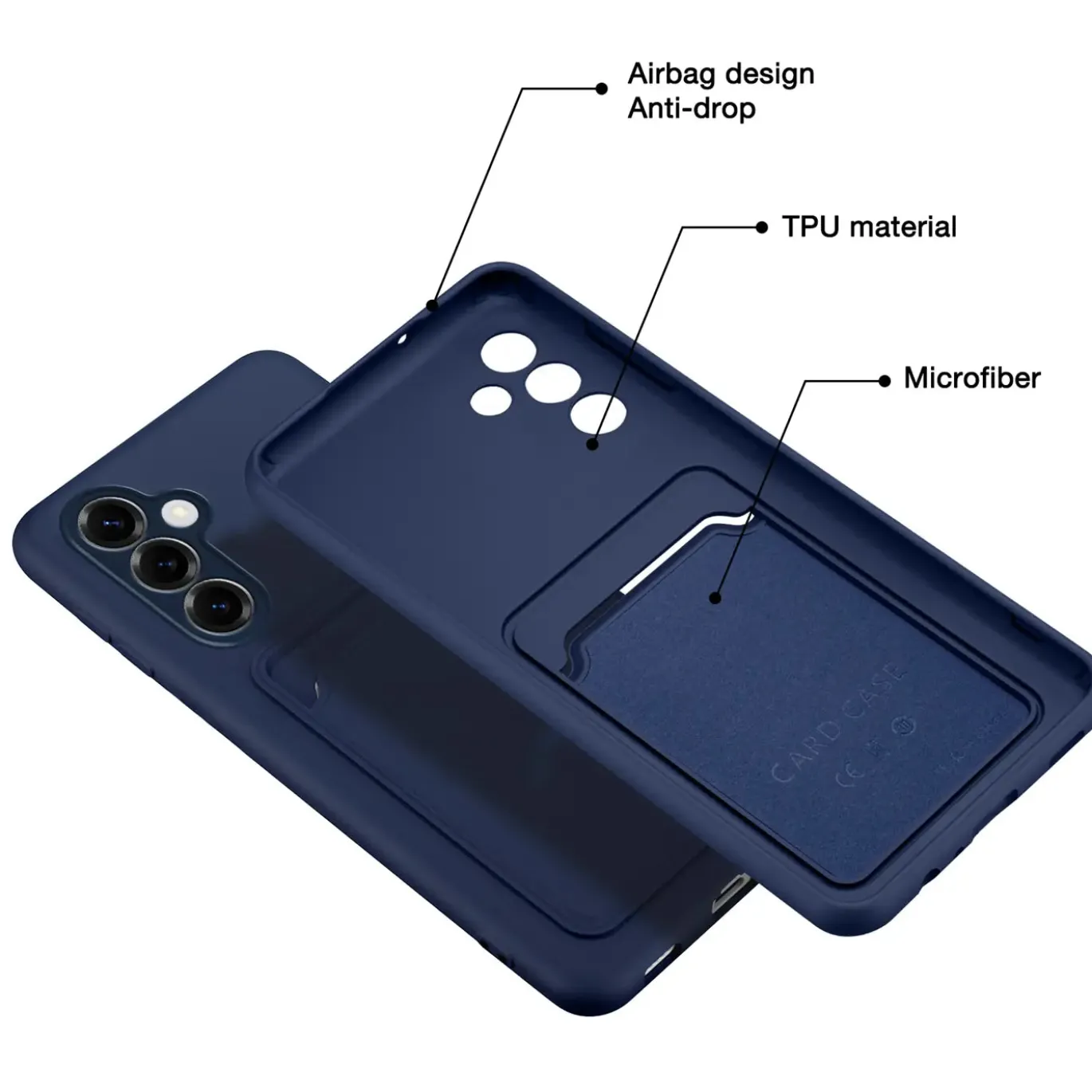 Samsung Galaxy A56 5G - Silikonhülle mit Kartenfach & Kameraschutz
