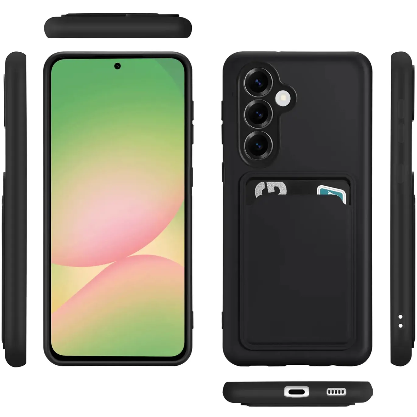 Samsung Galaxy A56 5G - Silikonhülle mit Kartenfach & Kameraschutz