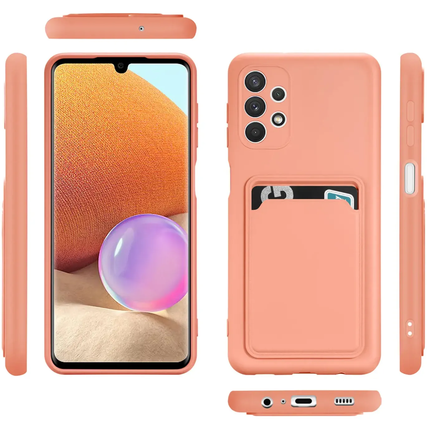 Samsung Galaxy A13 4G - Silikonhülle mit Kartenfach & Kameraschutz