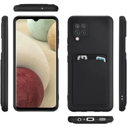 Samsung Galaxy A42 5G - Silikonhülle mit Kartenfach & Kameraschutz