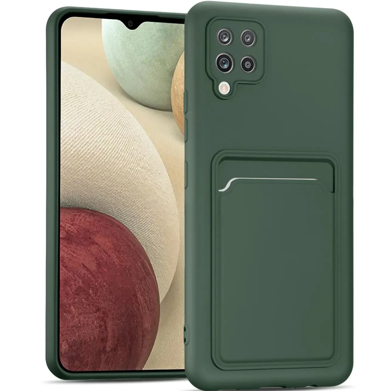 Samsung Galaxy A42 5G - Silikonhülle mit Kartenfach & Kameraschutz
