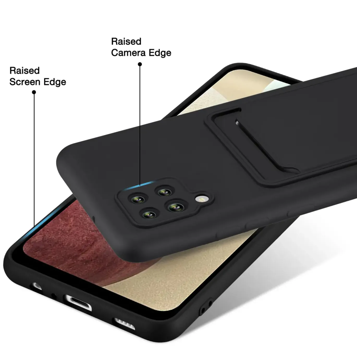 Samsung Galaxy A42 5G - Silikonhülle mit Kartenfach & Kameraschutz