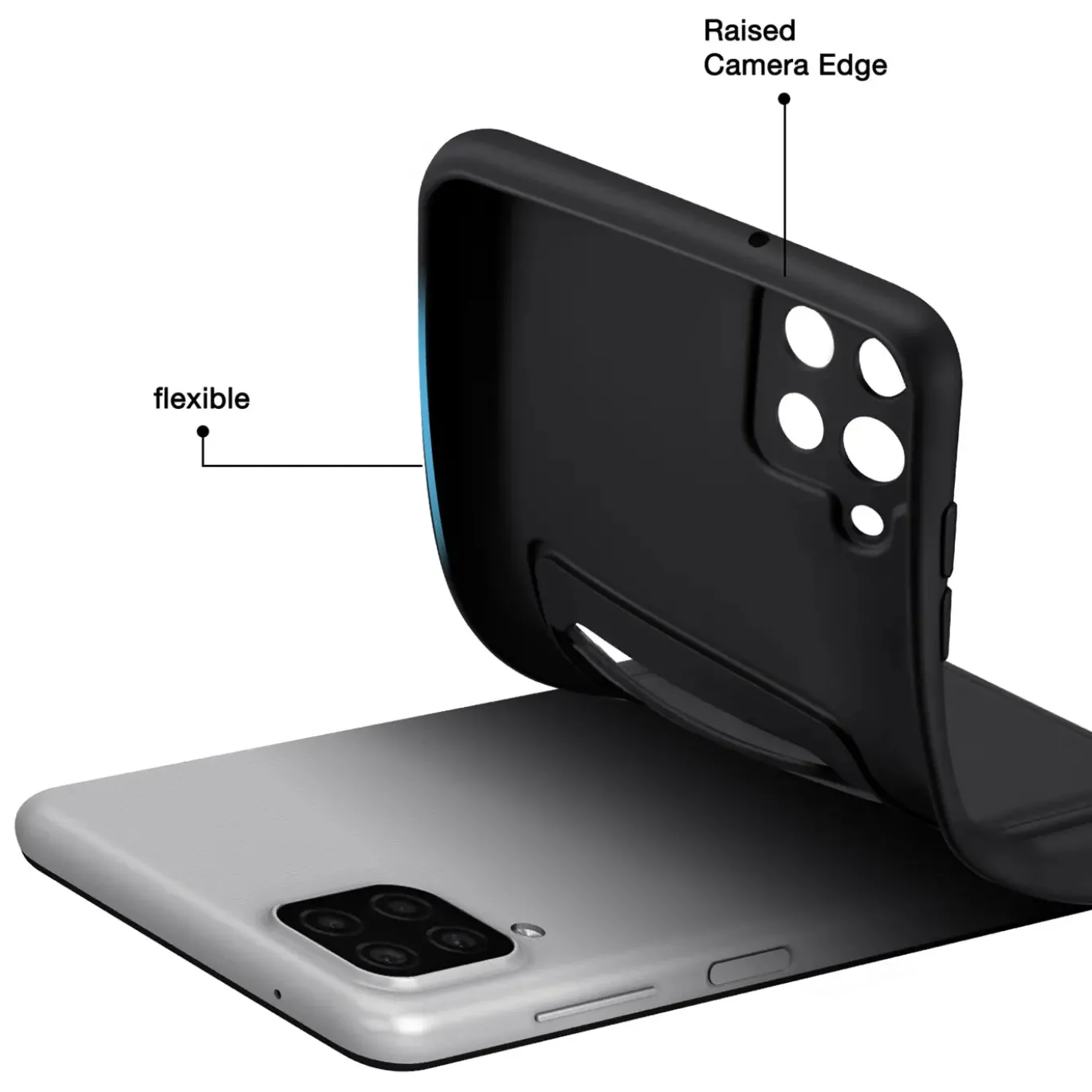 Samsung Galaxy A42 5G - Silikonhülle mit Kartenfach & Kameraschutz