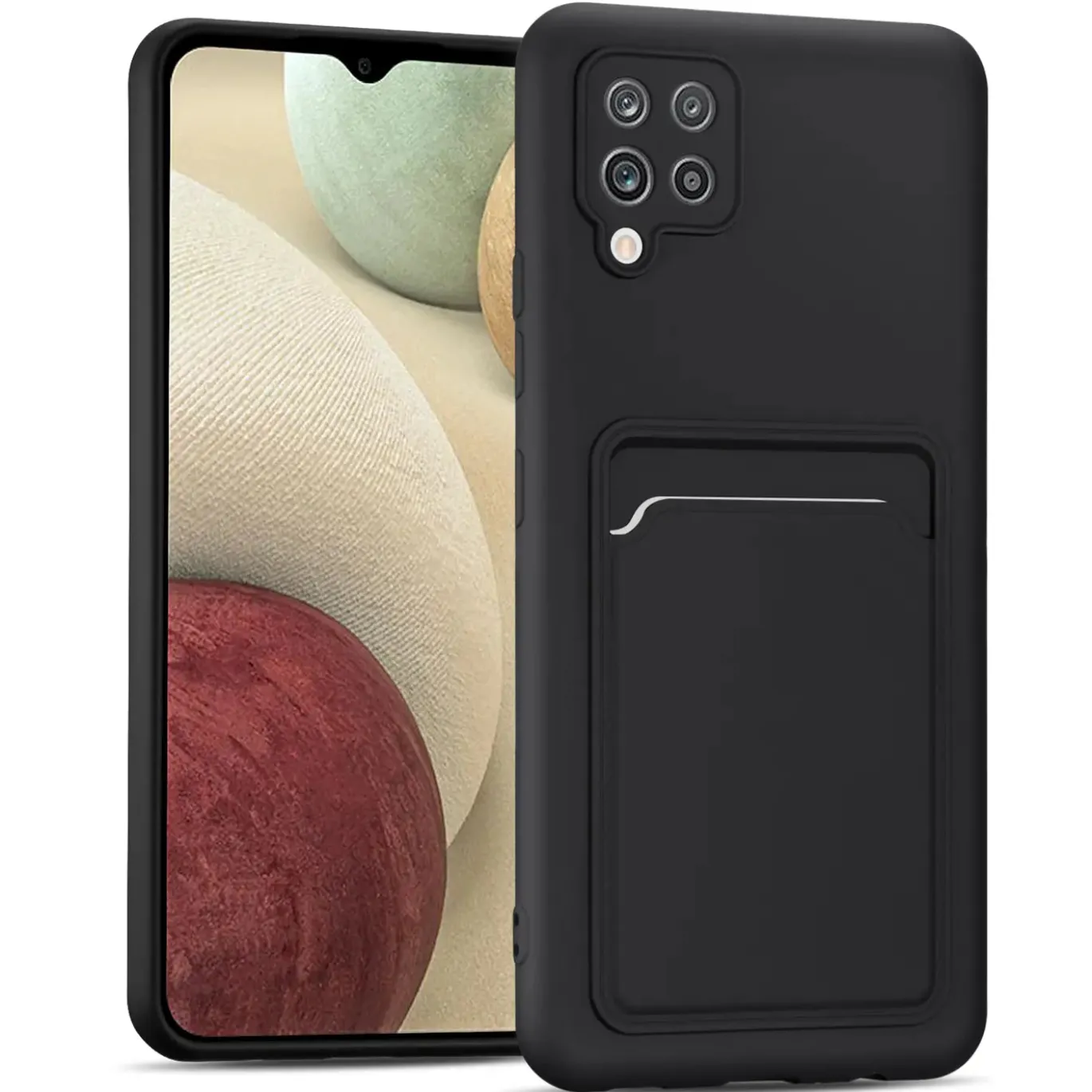 Samsung Galaxy A42 5G - Silikonhülle mit Kartenfach & Kameraschutz