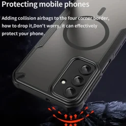 Samsung Galaxy A17 5G - Stoßfestes MagSafe Case in Schwarz mit halbtransparenter Rückseite