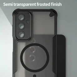 Samsung Galaxy A17 5G - Stoßfestes MagSafe Case in Schwarz mit halbtransparenter Rückseite