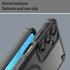Samsung Galaxy A26 5G - Stoßfestes MagSafe Case in Schwarz mit halbtransparenter Rückseite