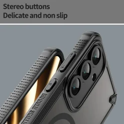 Samsung Galaxy A56 5G - Stoßfestes MagSafe Case in Schwarz mit halbtransparenter Rückseite