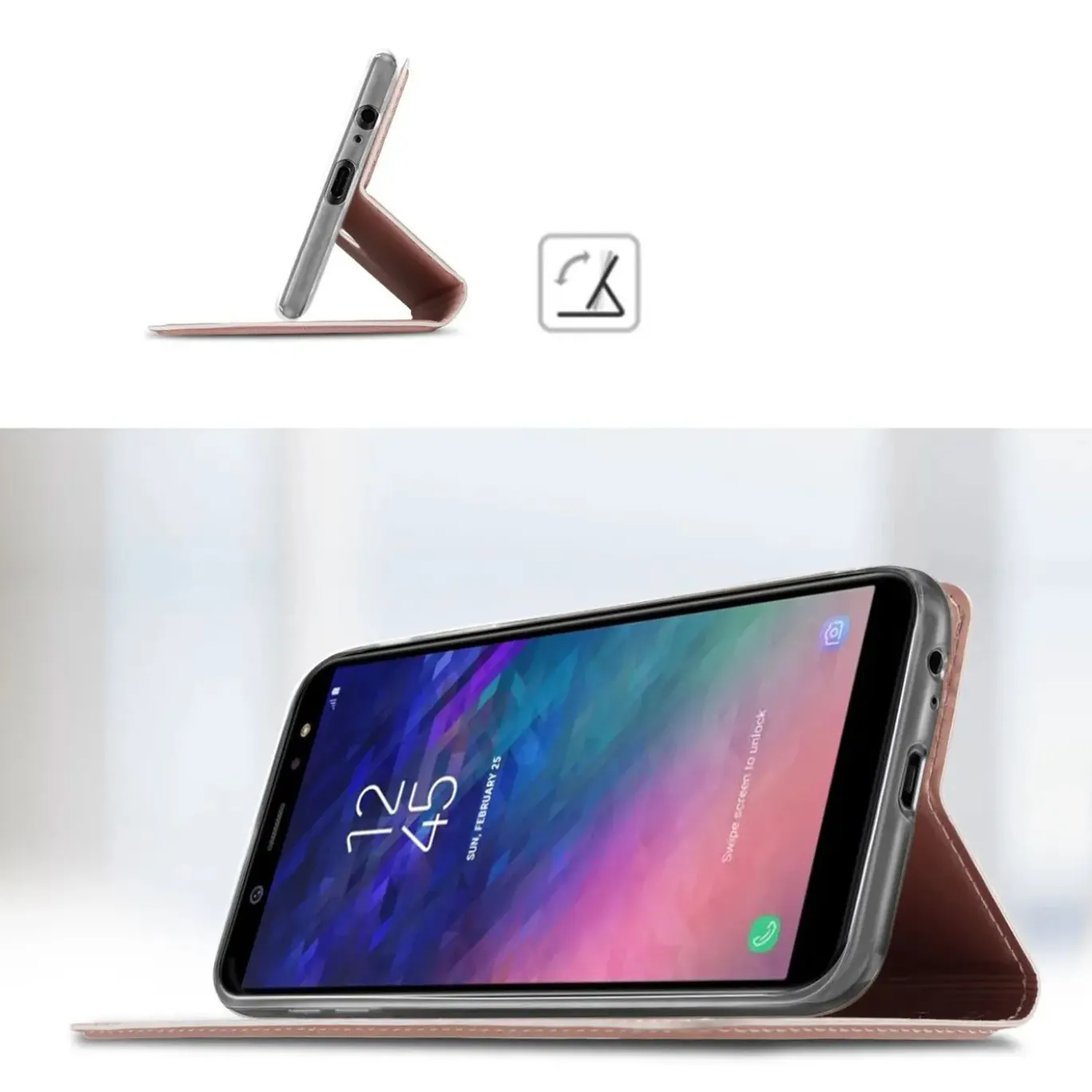 Samsung Galaxy A6 Plus - Booklet Case mit Magnetverschluss
