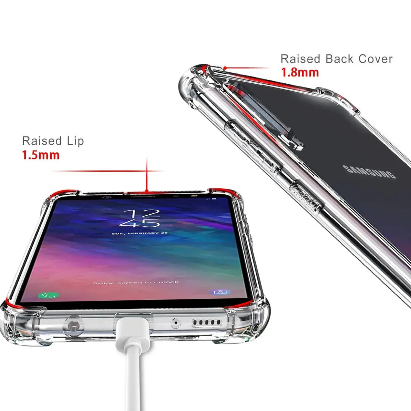 Samsung Galaxy A6 Plus - Stoßfestes Clear Case