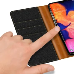 Samsung Galaxy A20e - Jeanslook Klapphülle mit Kartenfach