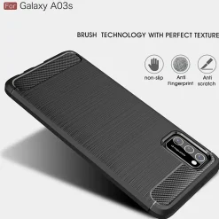 Samsung Galaxy A03s - Carbon Case Hülle, stoßfest
