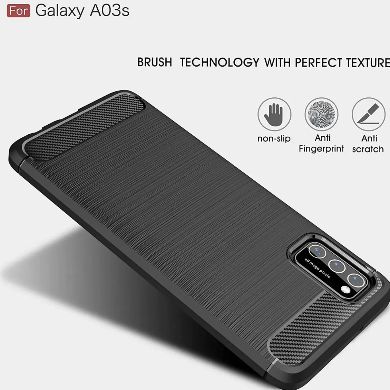 Samsung Galaxy A03s - Carbon Case Hülle, stoßfest