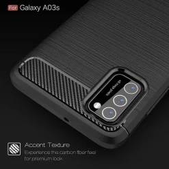 Samsung Galaxy A03s - Carbon Case Hülle, stoßfest
