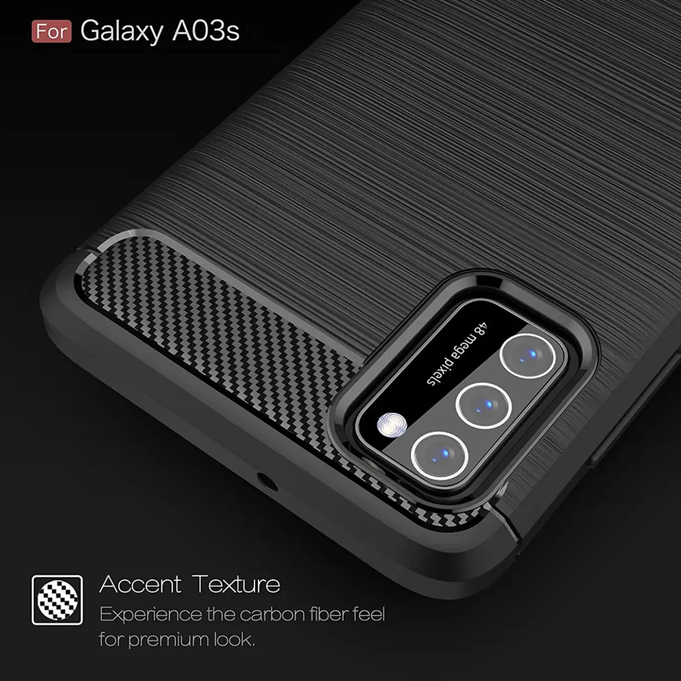 Samsung Galaxy A03s - Carbon Case Hülle, stoßfest