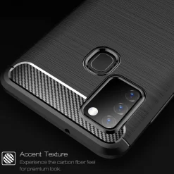 Samsung Galaxy A21s - Carbon Case Hülle, stoßfest