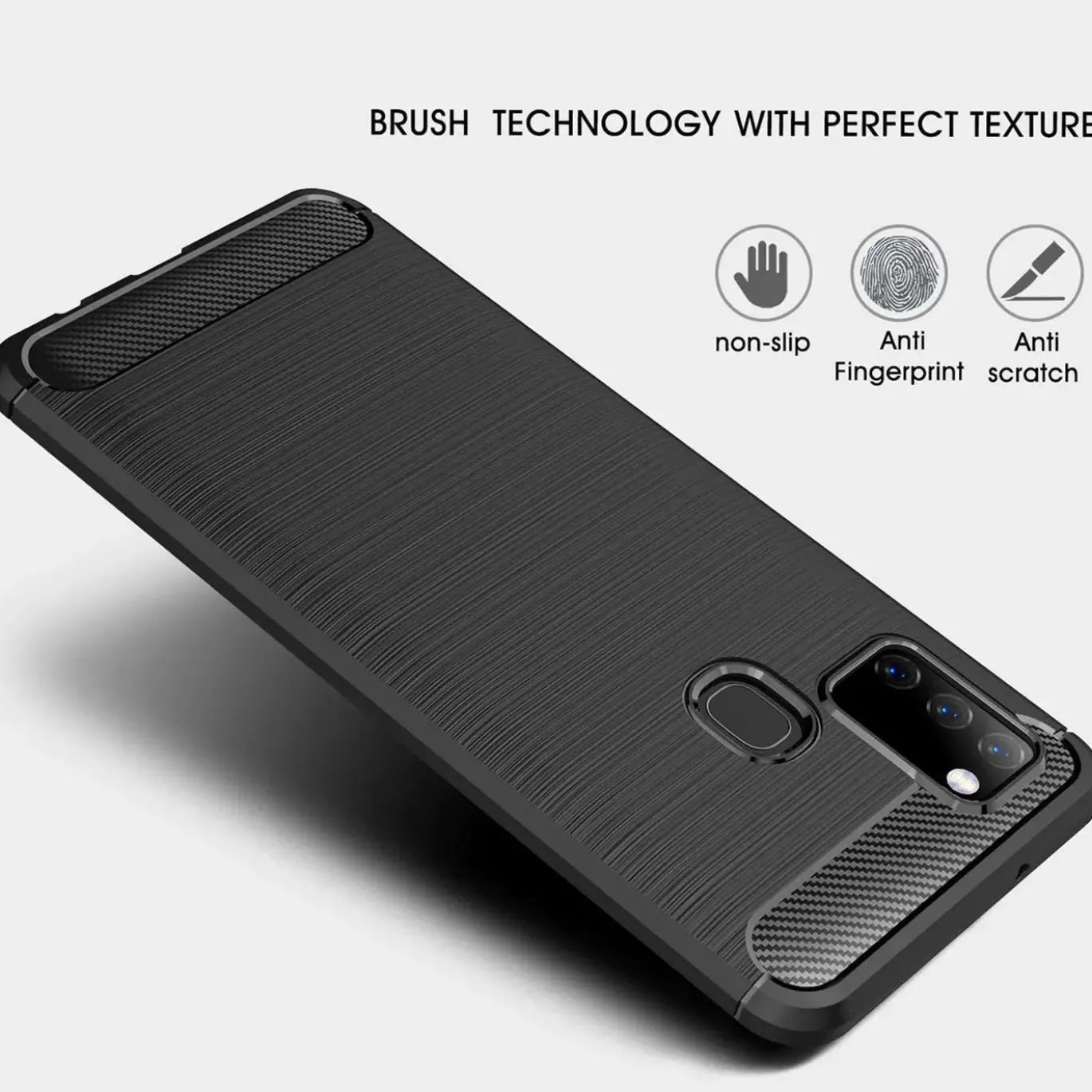 Samsung Galaxy A21s - Carbon Case Hülle, stoßfest