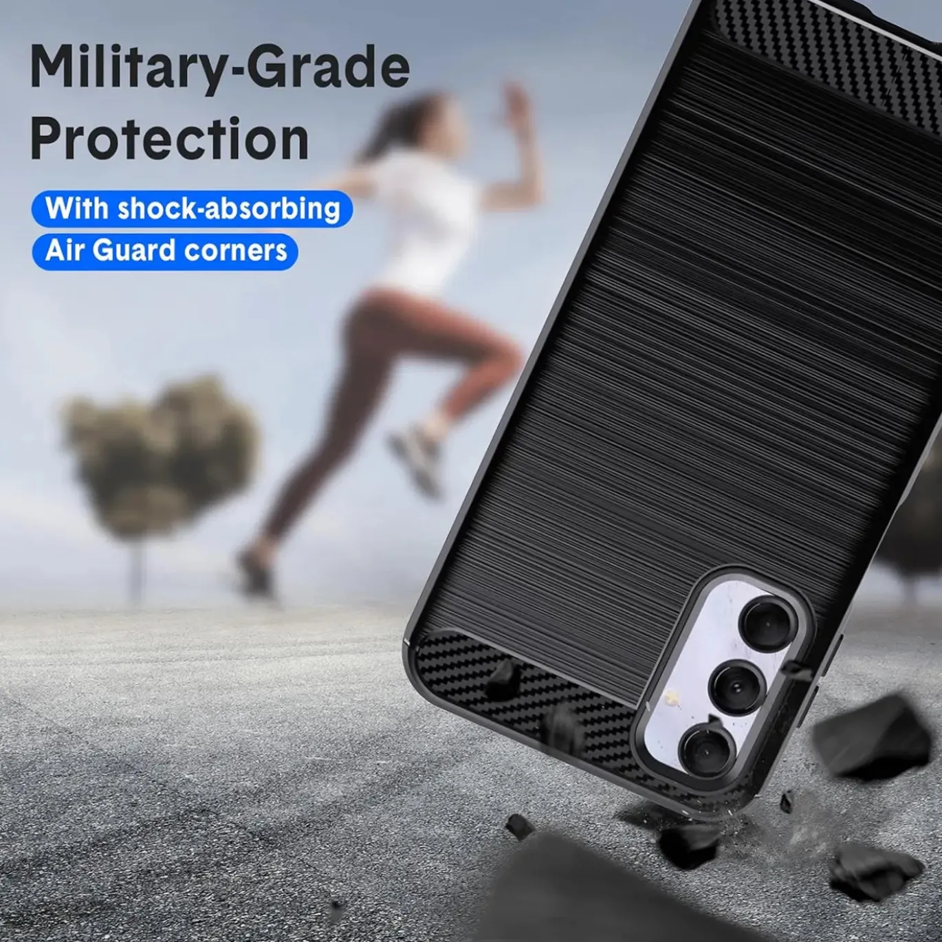 Samsung Galaxy A05s - Carbon Case Hülle, stoßfest