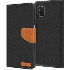 Samsung Galaxy A02S - Jeanslook Klapphülle mit Kartenfach