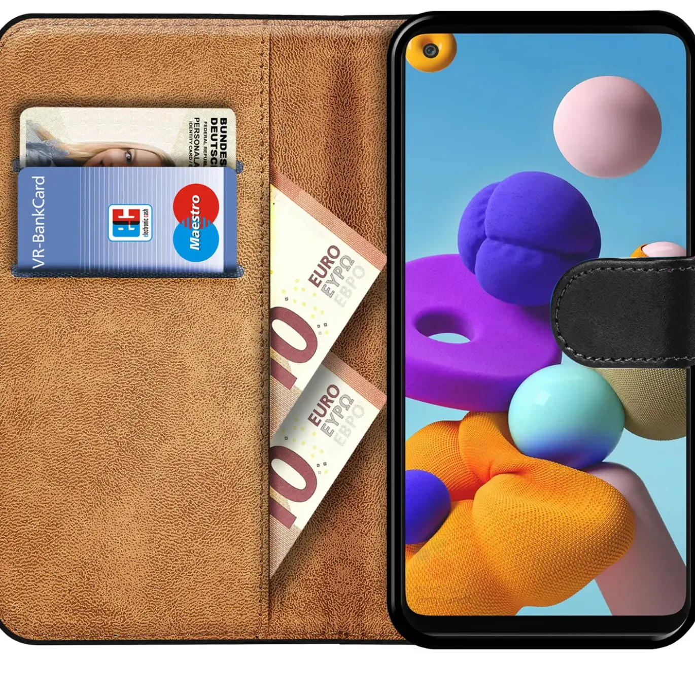 Samsung Galaxy A21s - Klapphülle mit Kartenfächern