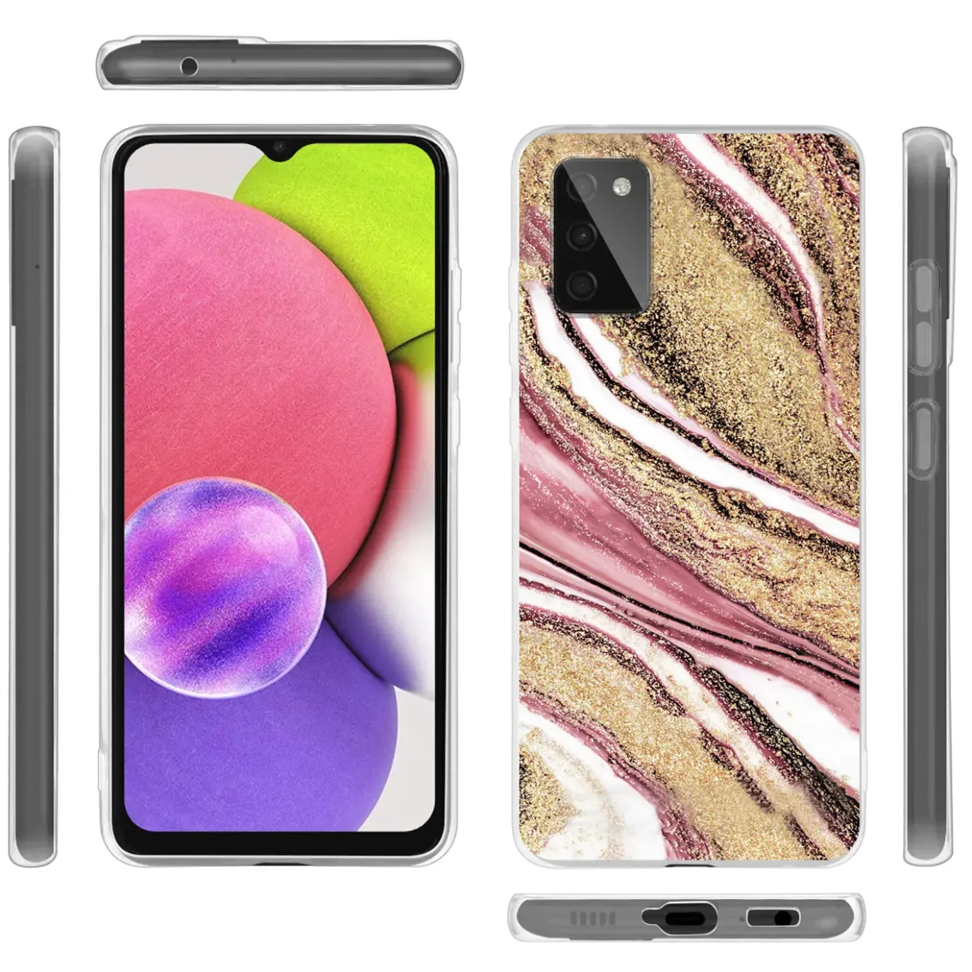 Samsung Galaxy A03s - Marmor & Sand Design Hülle