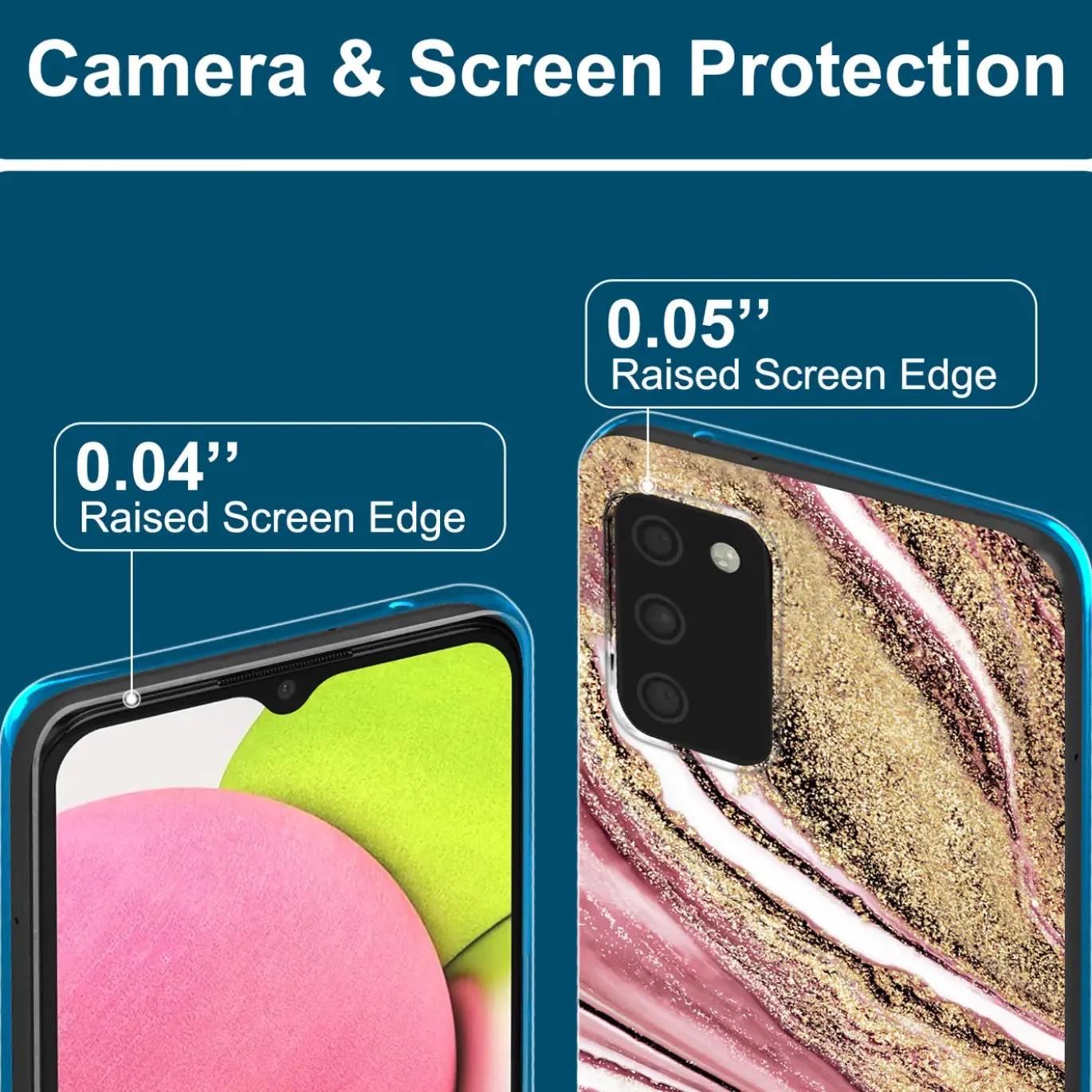 Samsung Galaxy A03s - Marmor & Sand Design Hülle