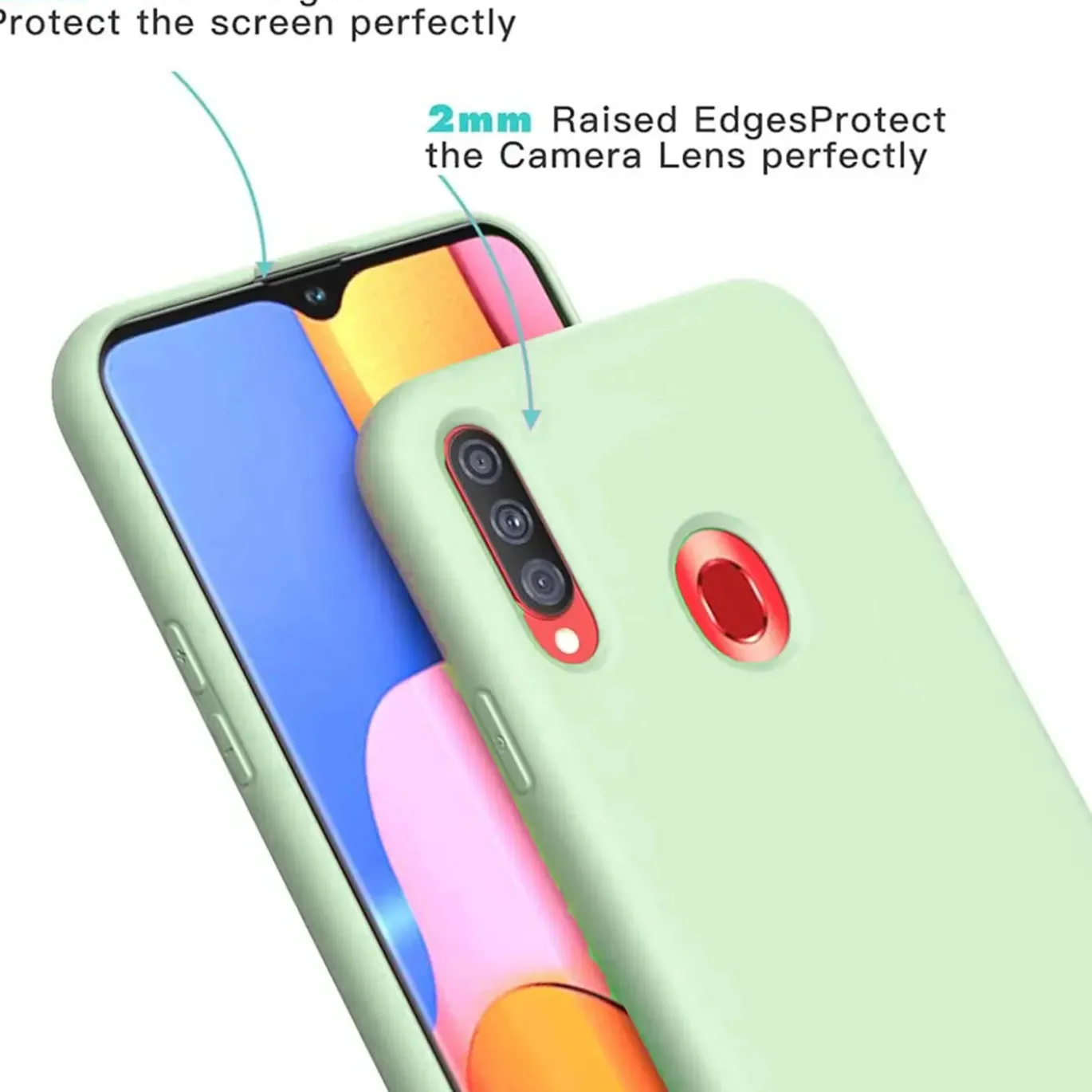 Samsung Galaxy A20s - Silikon Case mit Mikrofaser-Innenseite