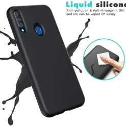 Samsung Galaxy A20s - Silikon Case mit Mikrofaser-Innenseite