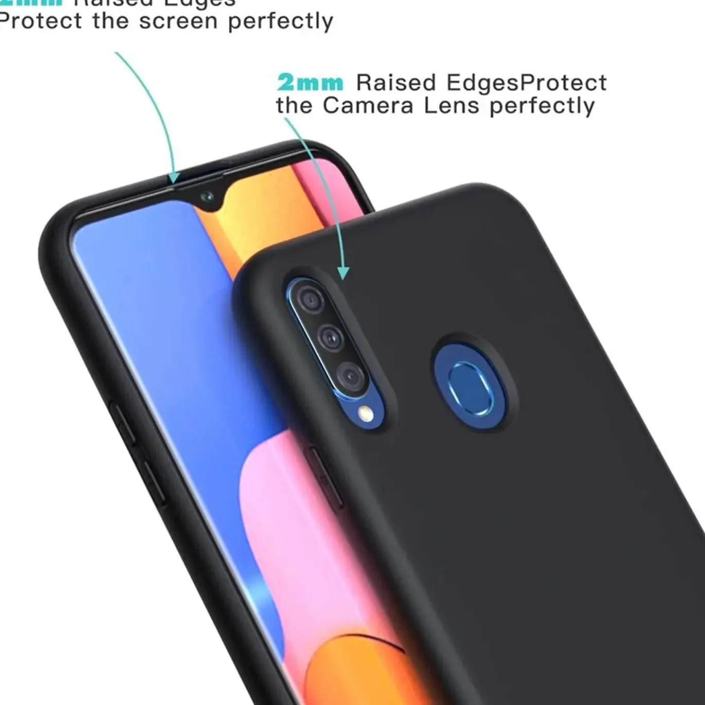 Samsung Galaxy A20s - Silikon Case mit Mikrofaser-Innenseite