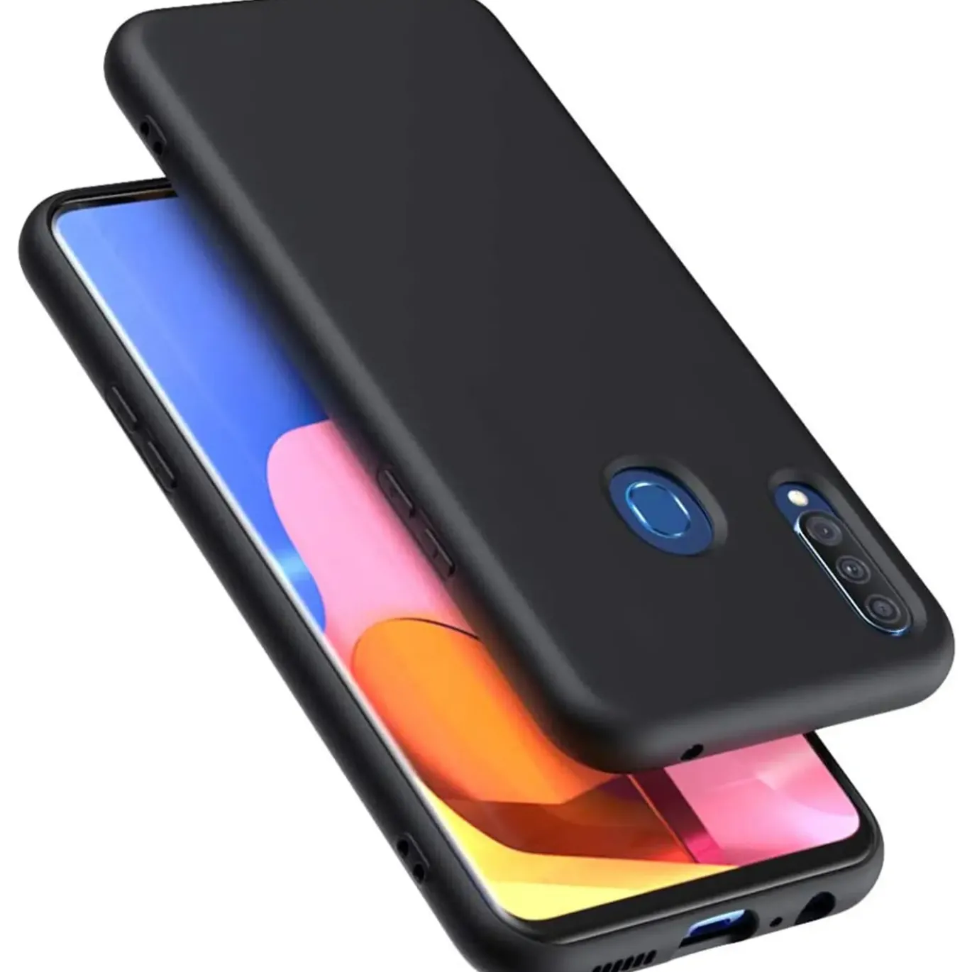 Samsung Galaxy A20s - Silikon Case mit Mikrofaser-Innenseite