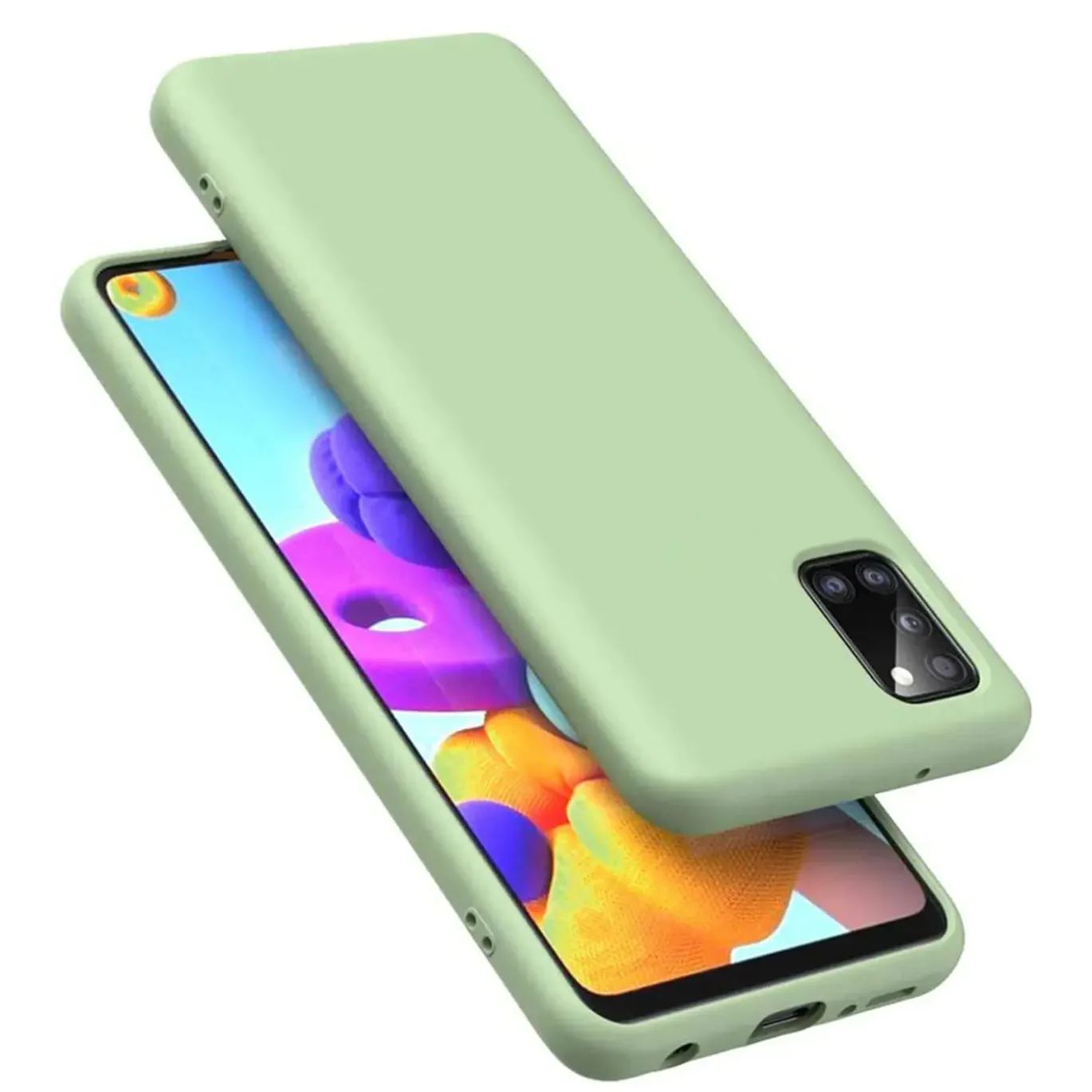 Samsung Galaxy A03s - Silikon Case mit Mikrofaser-Innenseite