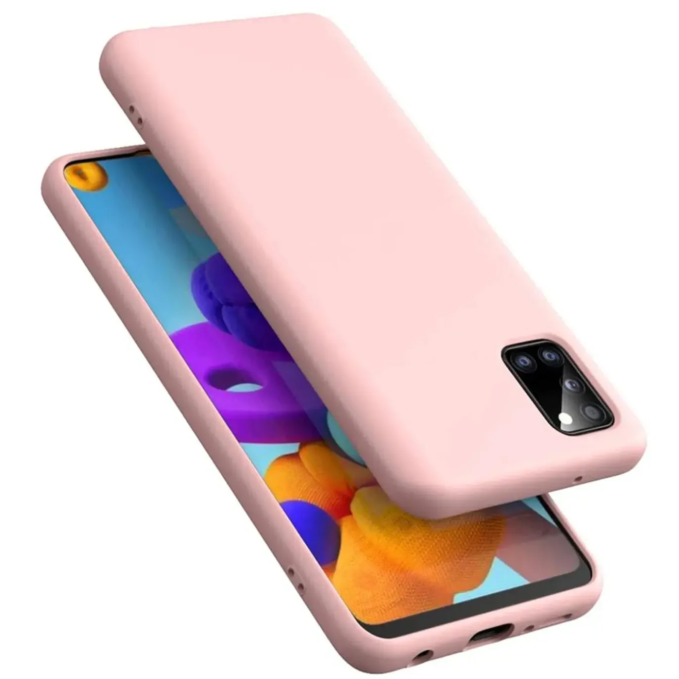 Samsung Galaxy A03s - Silikon Case mit Mikrofaser-Innenseite