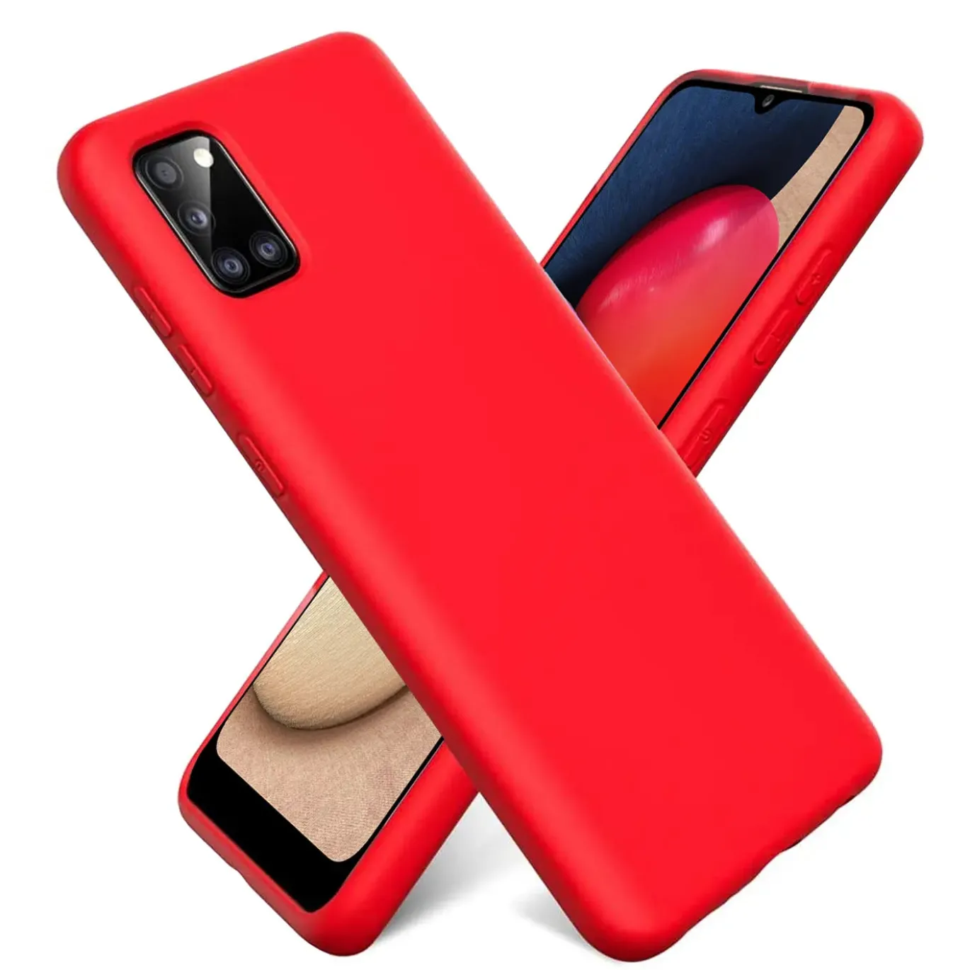Samsung Galaxy A02S - Silikon Case mit Mikrofaser-Innenseite