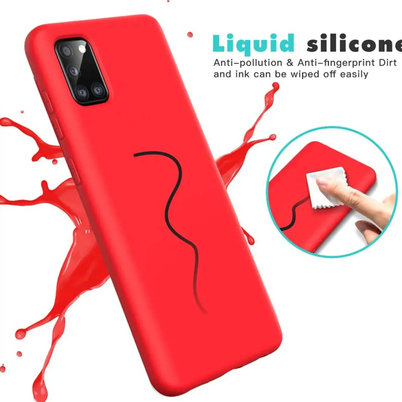 Samsung Galaxy A02S - Silikon Case mit Mikrofaser-Innenseite