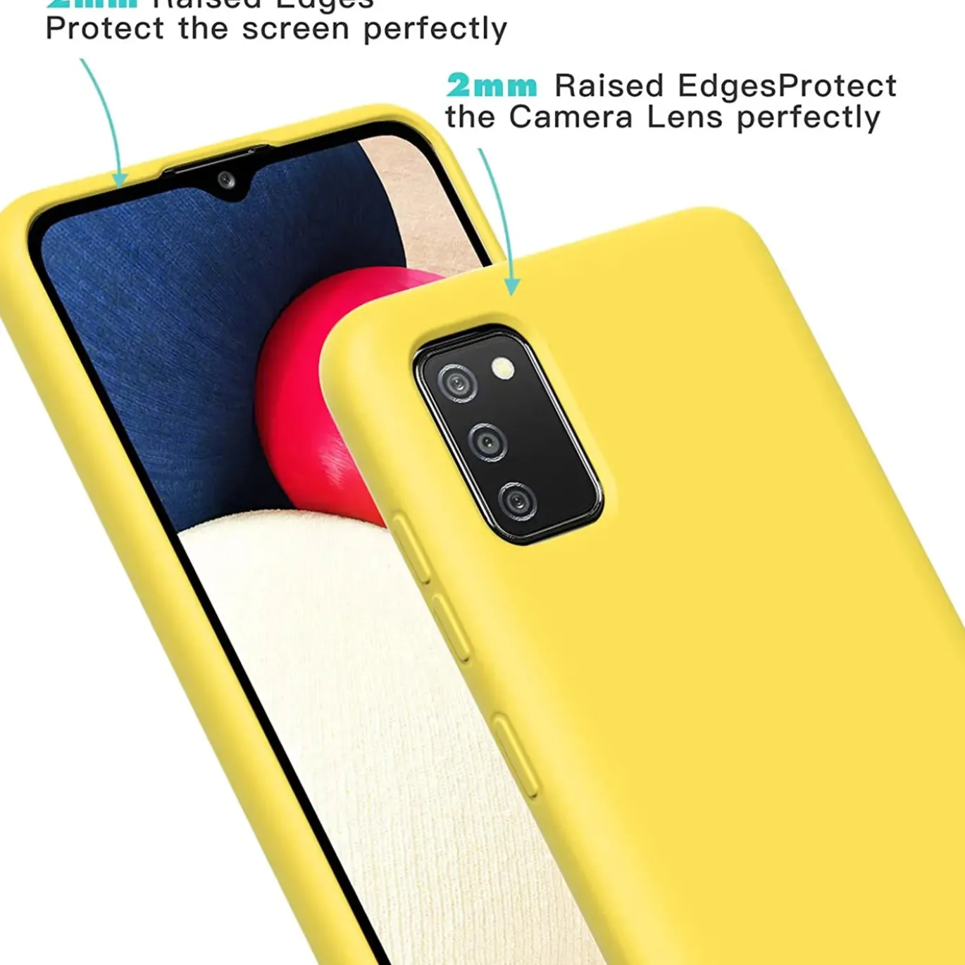 Samsung Galaxy A02S - Silikon Case mit Mikrofaser-Innenseite