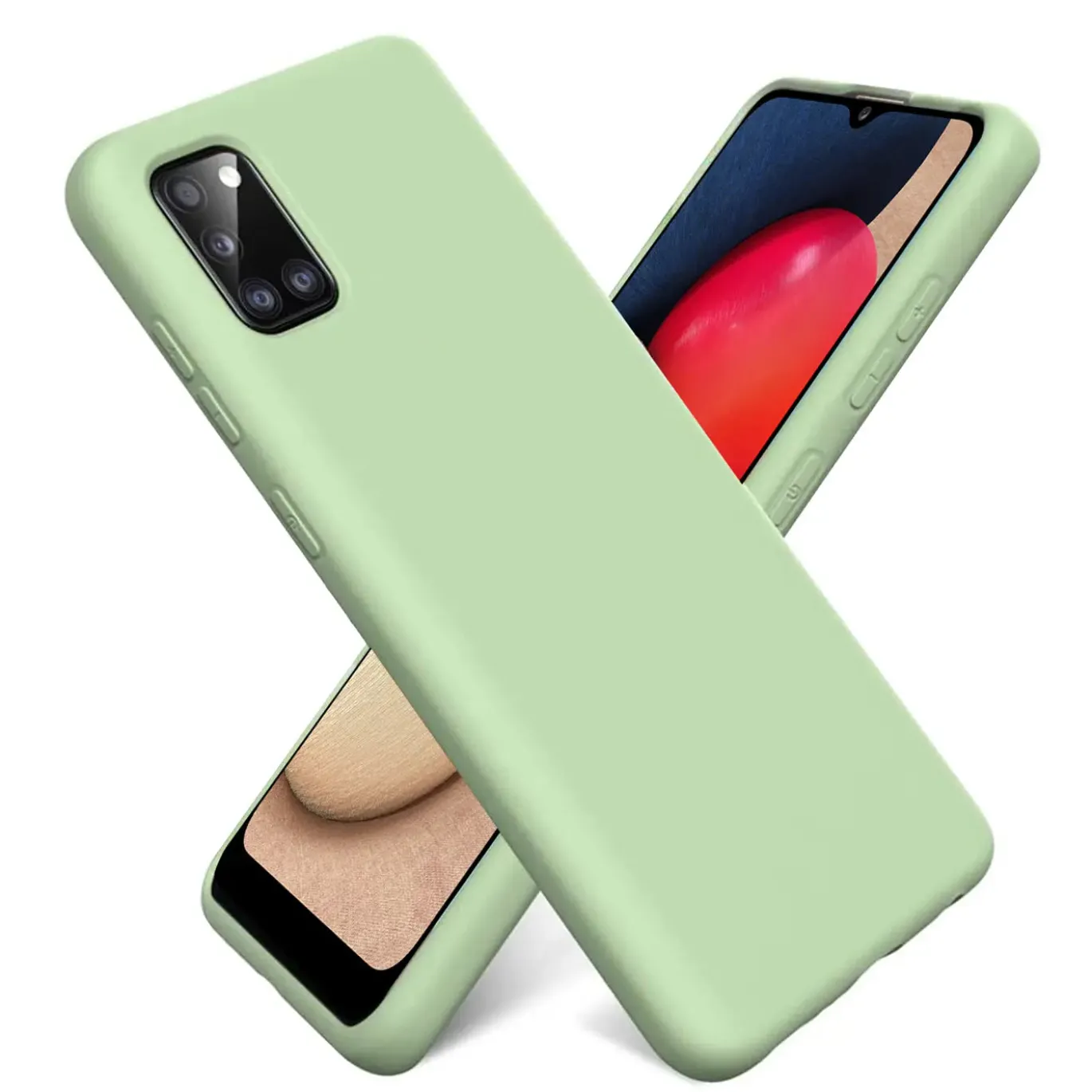 Samsung Galaxy A02S - Silikon Case mit Mikrofaser-Innenseite