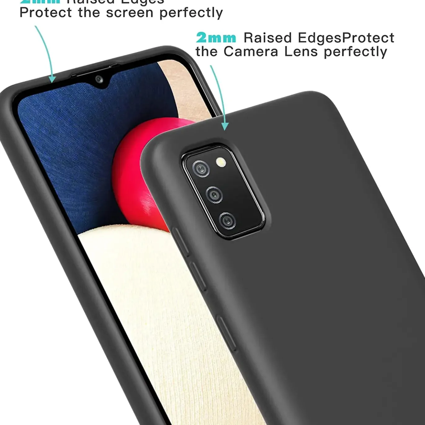 Samsung Galaxy A02S - Silikon Case mit Mikrofaser-Innenseite